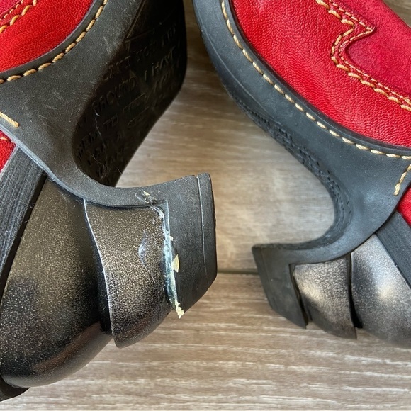 Eject Funky Heel Red Leather Pumps - Picture 8 of 14